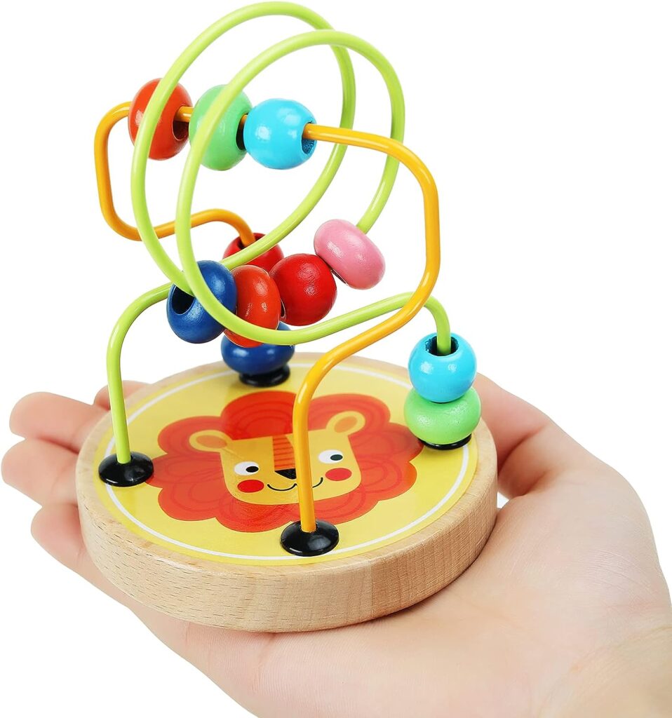 AISHUN Bead Maze Toy for Toddlers Wooden Colorful Roller Coaster Educational Circle Toys Learning Preschool Toys Birthday Gift for Boys and Girls