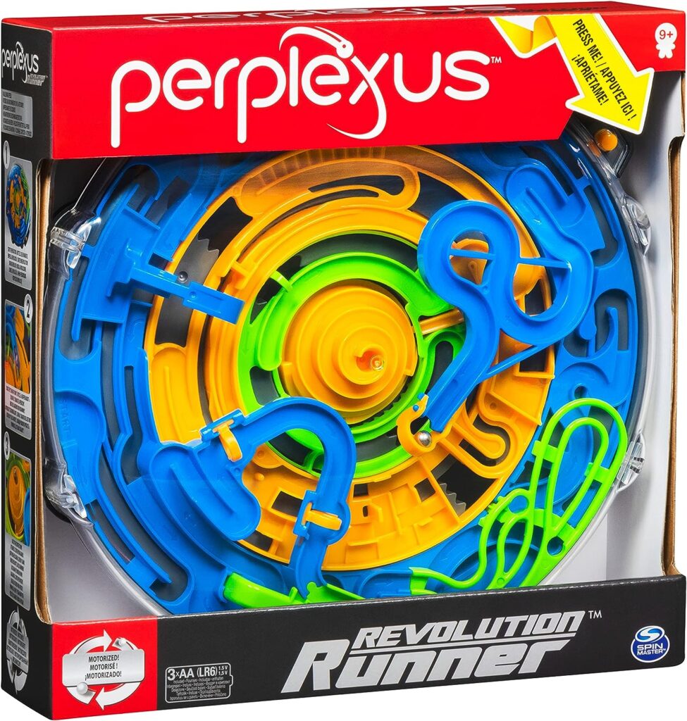 Perplexus, Revolution Runner Motorized Motion 3D Gravity Maze Game Brain Teaser Fidget Toy Puzzle Ball, for Kids Ages 9 and up
