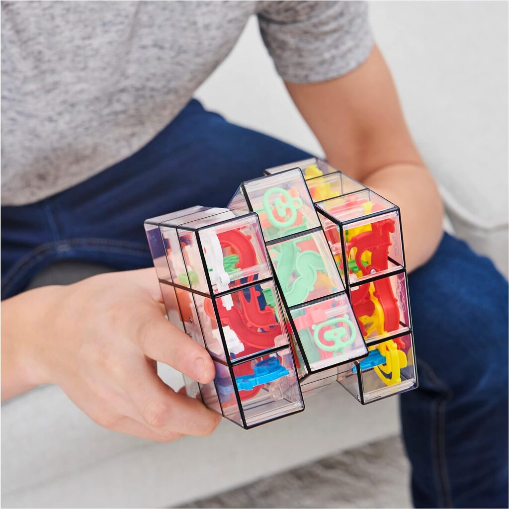 Rubik’s Perplexus Fusion 3x3 Gravity 3D Maze Game Brain Teaser Puzzle Ball, Anxiety Relief Items Cool Stuff, Sensory Toys for Adults  Kids Ages 8+