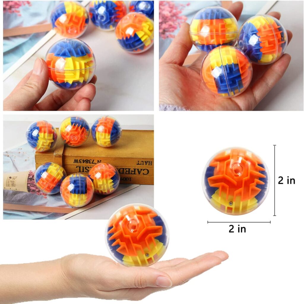 3D Maze Ball Brain Teaser Puzzles for Kids Adults Teens Ages 4-8 Toys,Mini 6 Pcs Set Magic Labyrinth Games Puzzle Decompression Sensory Toys,Game Lover Brain Anti-Stress Toys Easter Party Favors