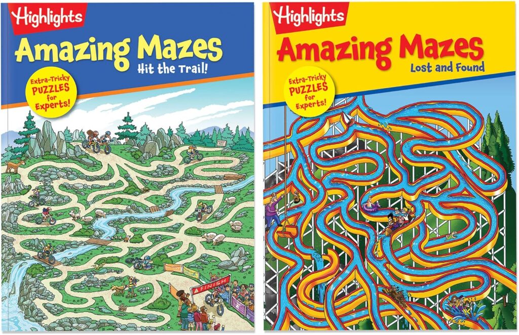 Highlights for Children Amazing Mazes Maze Books for Kids Ages 3-6, 2-Pack, 144 Pages - Expert Level