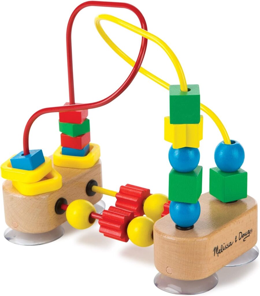 Melissa  Doug First Bead Maze - Wooden Educational Toy for Floor, High Chair, or Table - Infant Maze Toy, Bead Maze Toys For Toddlers And Babies 4.2 x 7 x 8.6 inches ; 1.3 pounds